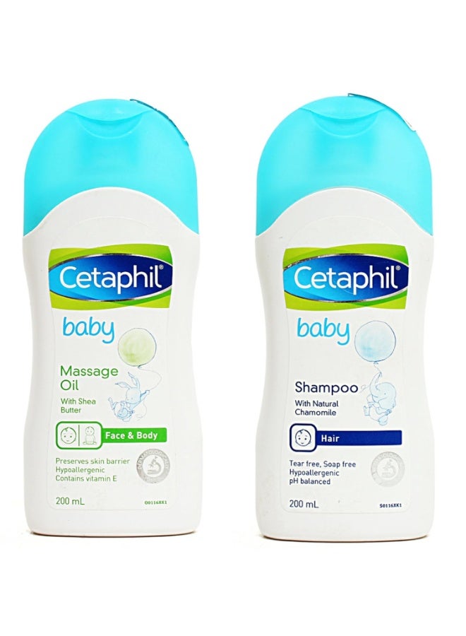 Cetaphil Baby Massage Oil 200ml & Baby Shampoo-200 Ml - Image 1